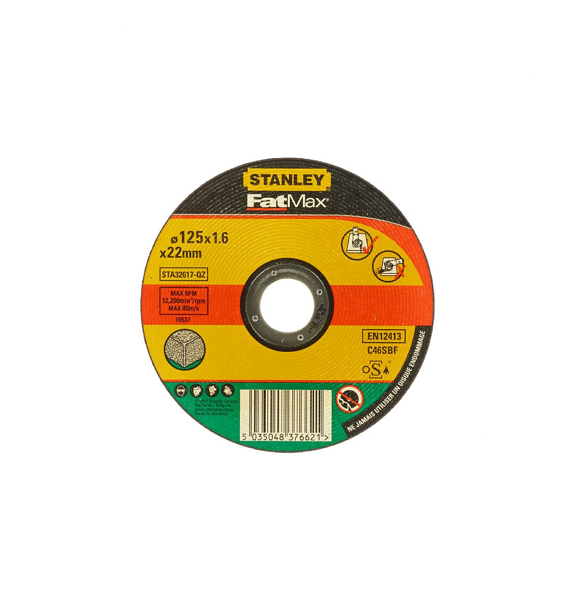 STA32617 | Kotúč rezný na kameň pr.125×1,6×22mm plochý