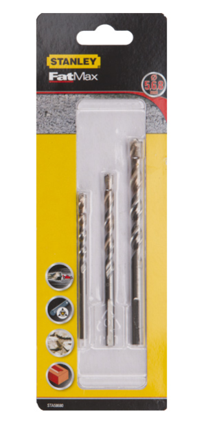 STA58680 | Vrták do betónu, kameňa, muriva, pr.5-6-8mm, 3-diel. sada