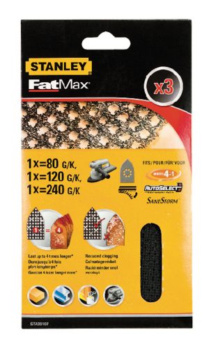 STA39107 | Mriežka brúsna na multibrúsku,suchý zips,1xP80,1xP120,1xP240