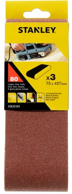 STA33101 | Pás brúsny 75x457mm P80, 3ks