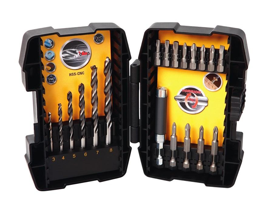 STA88200 | Vrtáky do kovu a skrutkovacie bity, 19diel.-sada