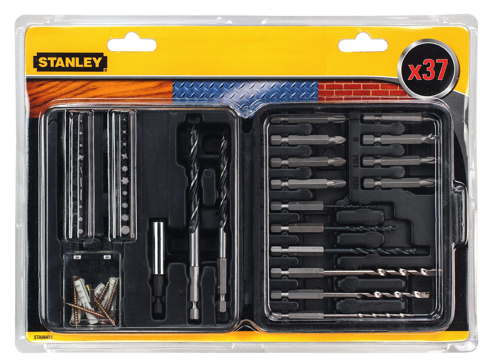 STA66418 | Sada vrtákov do kovu HSS, muriva, dreva, bity - 37-diel. sada