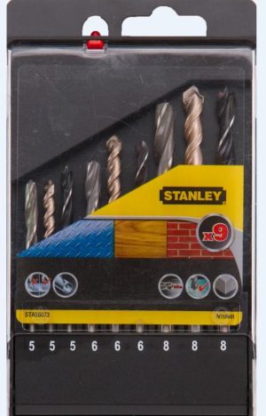 STA56073 | Vrták presný, MIX, do kovu pr.5-6-8mm, do dreva pr.5-6-8mm, do muriva pr.5-6-8mm, sada 9ks