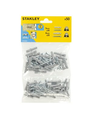 STF20565 | Mix nylonových hmoždinek 5 a 6mm a vrutů, 50 ks (hmoždinky 5