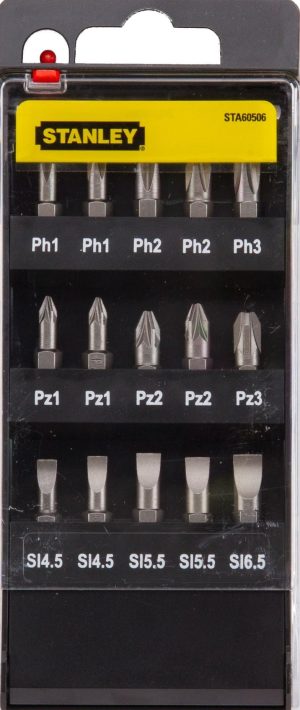 STA60506 | Bit skrutkovací 2xPH1, 2xPH2, PH3, 2xPZ1, 2xPZ2, PZ3, ploché 2x4,5, 2x5,5; 6,5mm, magnet.držiak bito
