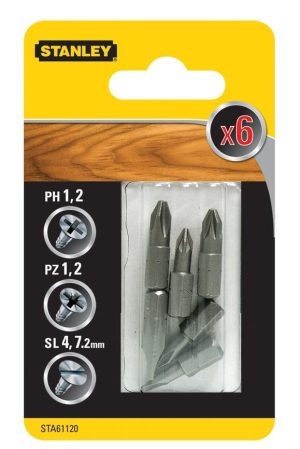STA61120 | Bit skrutkovací PH1-2-3 , ploché 4-6-7.2 x 25mm, 6-dielna sada