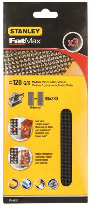STA39057 | Mriežka brúsna, 93x230mm, P120, 3ks