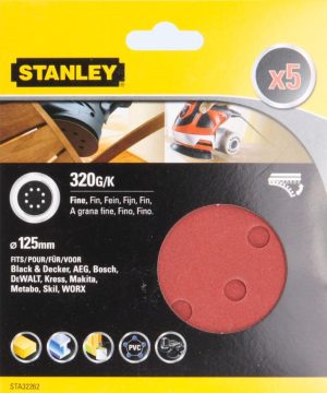 STA32262 | Papier brúsny na excen. brúsku, dierovaný, pr.125mm P320, 5ks, suchý zips