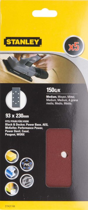 STA31166 | Papier brúsny dierovaný 93×230mm, P150, 5ks