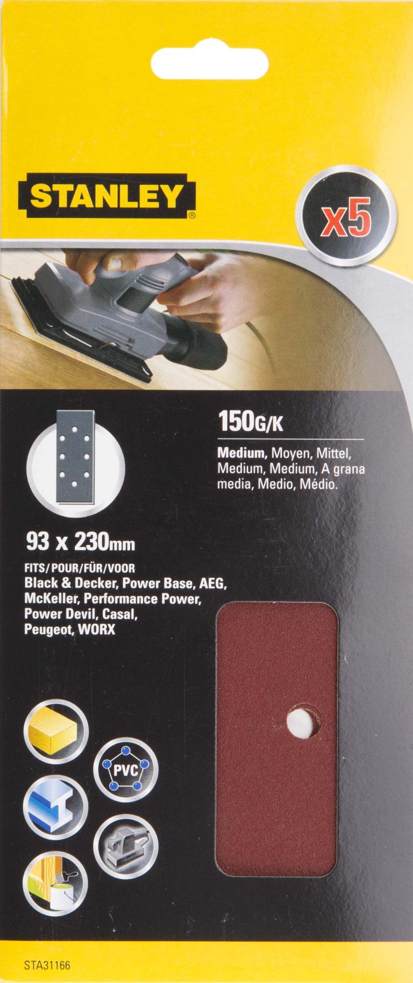 STA31166 | Papier brúsny dierovaný 93×230mm, P150, 5ks