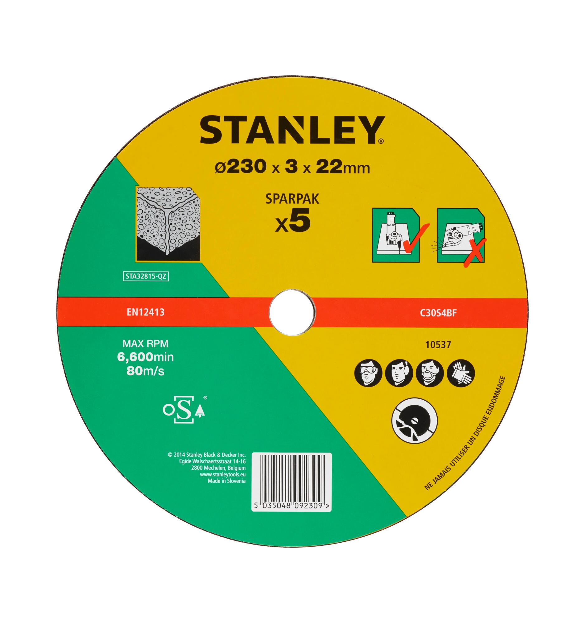 STA32815 | Kotúč rezný na betón/kameň, pr.230x3,2x22mm, 5ks