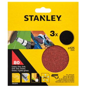 STA32072 | Papier brúsny na vŕtačku a uhlovú brúsku, pr.125mm P80, 3ks, s. zips