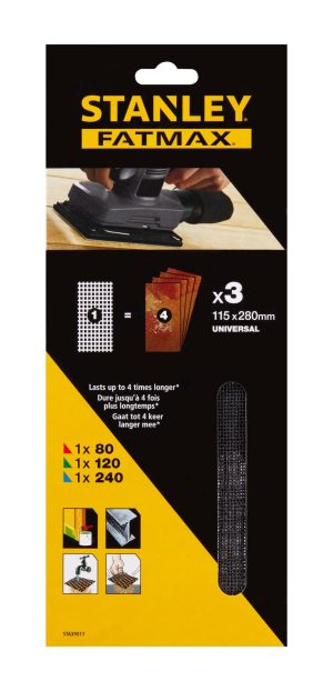 STA39017 | Mriežka brúsna arch 115x280mm 1x P80, 1x P120, 1x P240