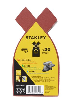 STA32452 | Papier brúsny na multibrusku žehlič. tvar dierov., 5xP40, 5xP80, 5xP120, 5xP240