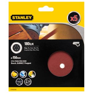 STA32352 | Papier brúsny na excen. brúsku, dierovaný, pr.150mm, P180, 5ks, suchý zips
