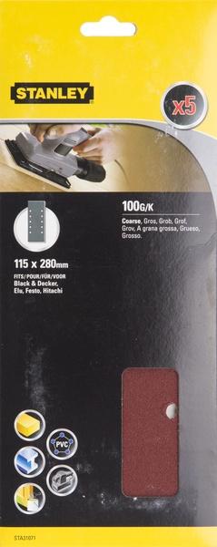 STA31071 | Papier brúsny dierovaný 115x280mm P100, 5ks, pre B+D, Hitachi,