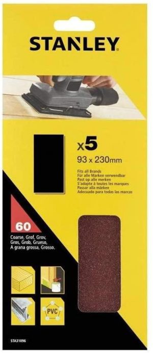 STA31096 | Papier brúsny nedierovaný 93x230mm P60, 5ks