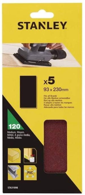 STA31098 | Papier brúsny nedierovaný 93x230mm P120, 5ks