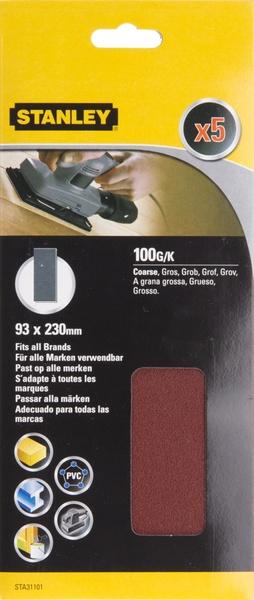 STA31101 | Papier brúsny nedierovaný 93x230mm P100, 5ks