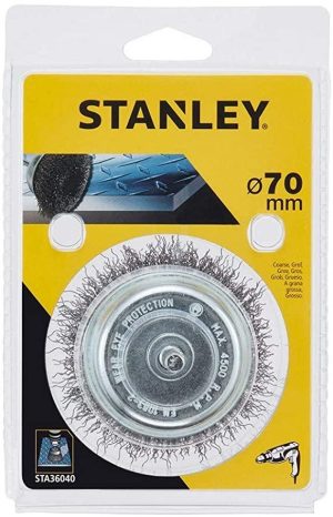 STA36040 | Kefa do vŕtačky, oceľová vlnitá hrnčeková, stopka pr.8mm, hrubý,  pr.75mm