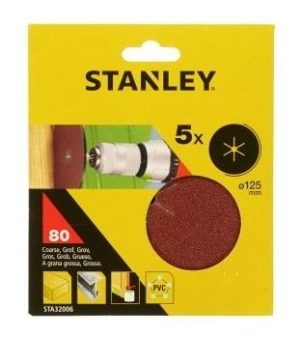 STA32006 | Papier brúsny na vŕtačku, upínanie skrutkou na oporný tanier, pr.125 P80, 5ks