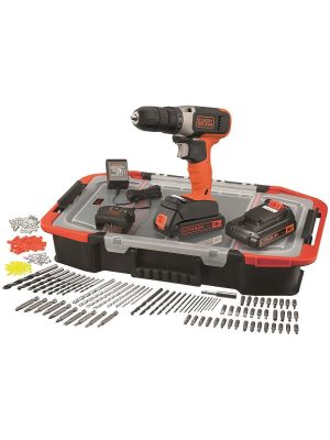 BCD001BAST | Skrutkovač 18V 2 x 1,5 Ah, organizer + kit 160