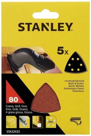 STA32432 | Papier brúsny delta dierovaný P80, suchý zips, 5ks, pre B+D, Bo