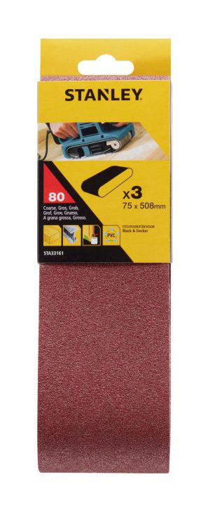 STA33161 | Pás brúsny 75x510mm P80, 3ks, pre B+D