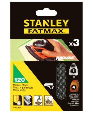 STA39127 | Mriežka brúsna Mouse (žehličkový tvar) P120, suchý zips, 3ks