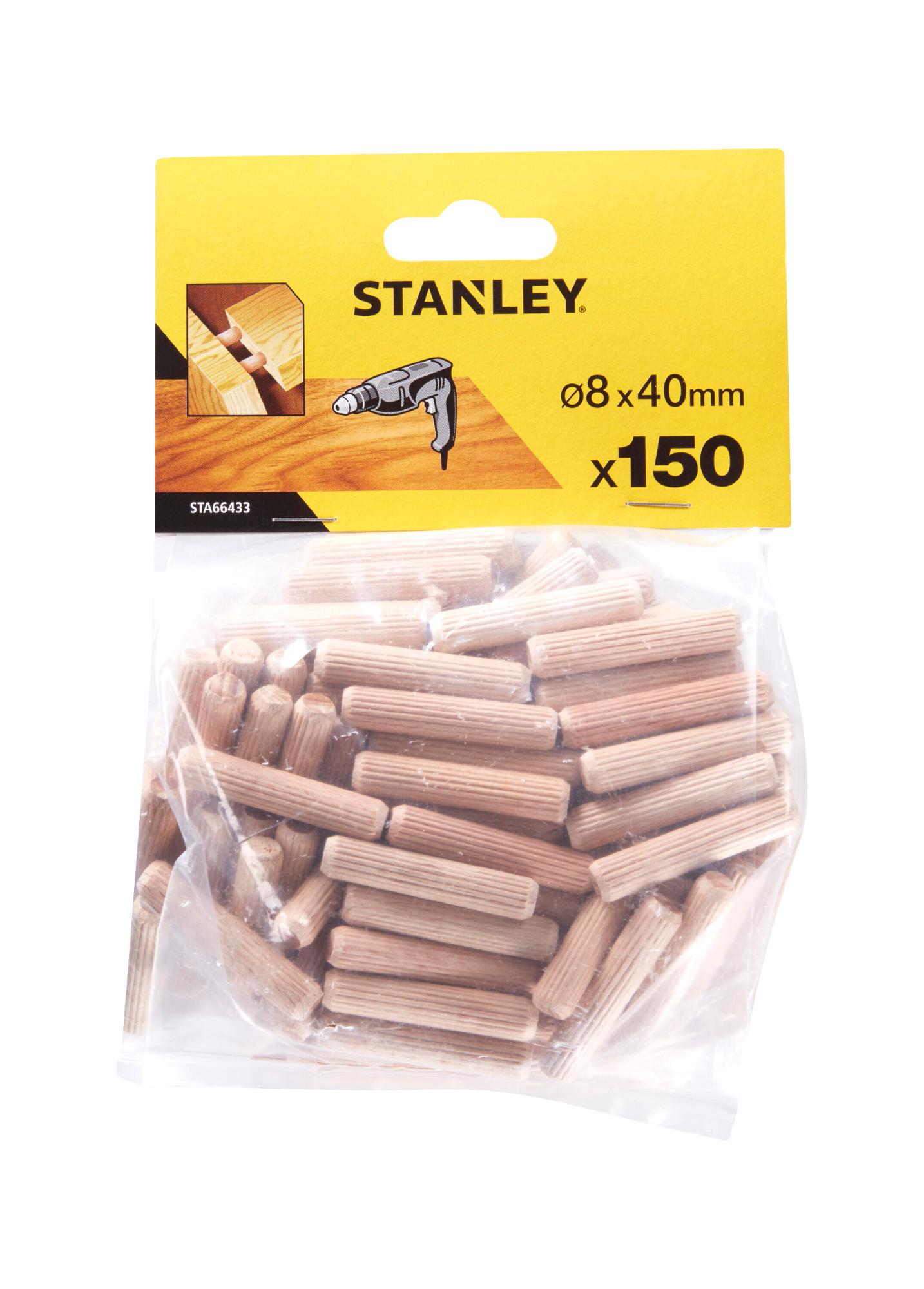 STA66433 | Kolík drevený spojov. vrubkovaný, pr.8mm, dl. 40mm, 150ks