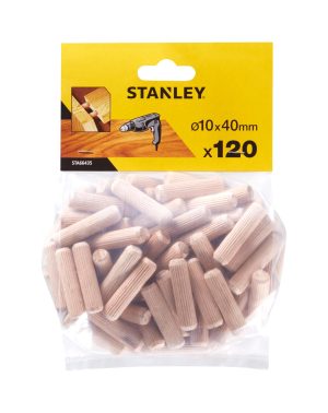 STA66435 | Kolík drevený spojov. vrubkovaný, pr.10mm, dl. 40mm, 120ks