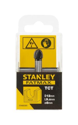 STA80305 | Fréza do dreva drážkovacia vypuklá na drážky s obl. koncom TCT/HM R6xpr.12x95,mm,stopka pr.8mm