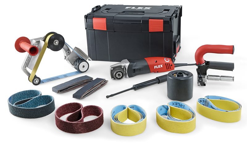 BSE 14-3 INOX Set | Satinýrka a bruska na pásové broušení trubek TRINOXFLEX v sadě